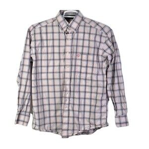 Wrangler George Strait Men's Medium Plaid Long Sleeve Button Up Shirt